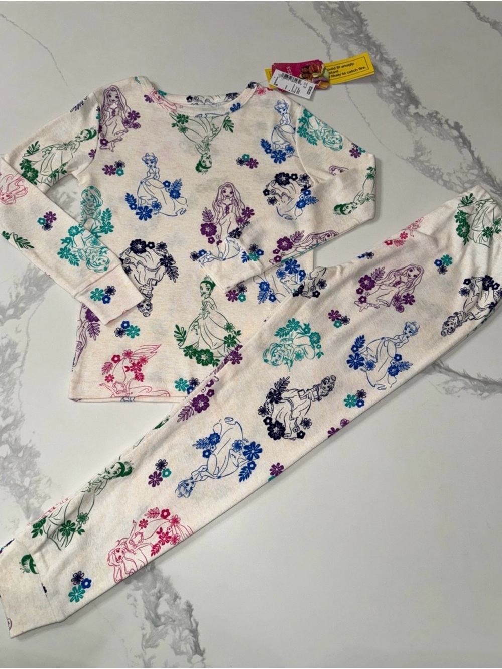 Disney Princess Floral Cotton Pajamas Girls’ Size 8